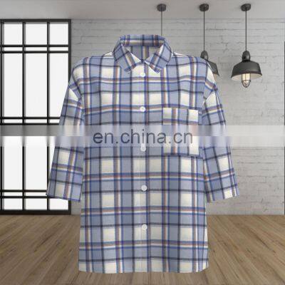 Hot Selling Design 100% Cotton High Quality Yarn Dyed Flannel Check Fabric