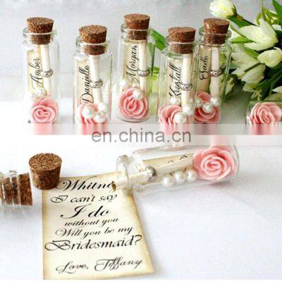 Wedding Party Supplies 25ml Cork Stoppers Mini Small Glass Bottles With Label Tags Strings Stickers photo-4
