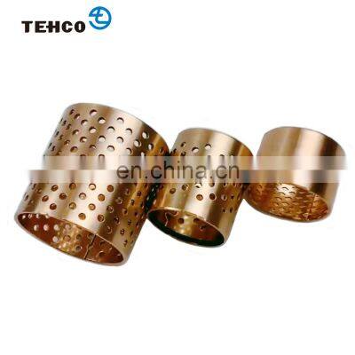 FB092 Wrapped Bronze Bushing Made of CuSn8P Brass Copper Alloy with Oil Holes and Oil Grooves Custom Detail Agriculture Bushing