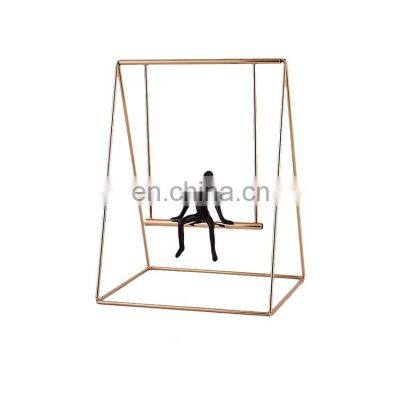 Swing Man Golden Statue Figurine Sculpture Tabletop Home Decor