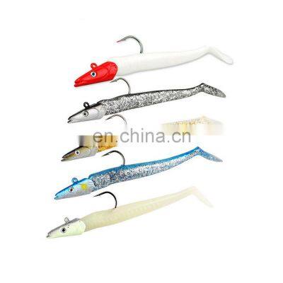 JOHNCOO Jig Head Lure Fishing Lure Soft Bait  1pcs 128mm 19g Wobblers Carp Fishing Soft Lures Silicone Bait Seabass