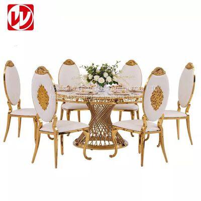 Italian Design Modern Dining Furniture Set Hotel Restaurant Table Rond Marble Banquet Dining Table photo-2