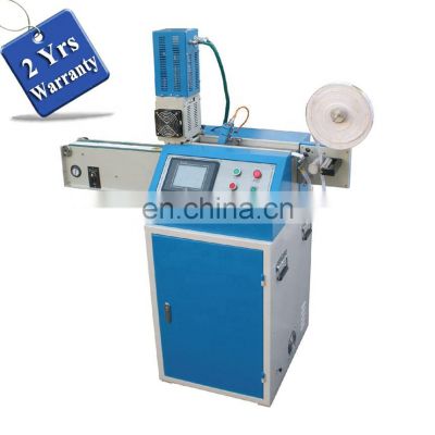 UGS2080S Belt Conveyor Stacker Ultrasonic Narrow Weaving Fabric Label Cutter, Computerized Digital Organza Ribbon Cutting machin