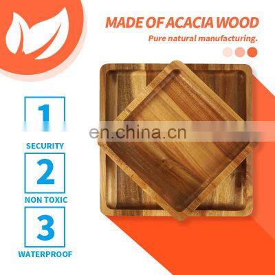 Bamboo Acacia Wood Double Dish Snack Bowl For Pistachios Peanuts Sunflower Seeds and Fruit Olives photo-5