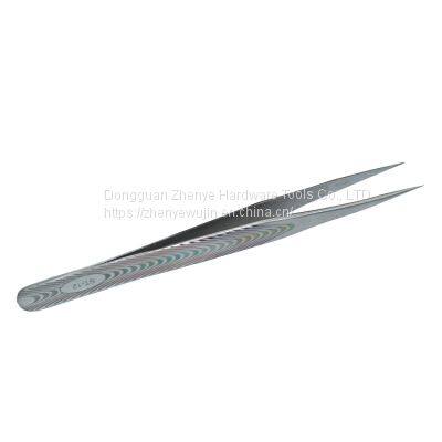 Stainless Steel Tweezers Elbow, Thin Tip, Anti-static Small Tweezers, Bird's Nest, Hair Picking, Acne Clip, Repair Tool With Texture ST-12 photo-2