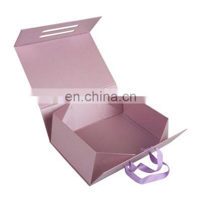 Wholesale Large Size Luxury Elegant Cardboard Custom Folded Square Shaped Packaging Shoes Box Purple Magnetic Gift Box Packaging photo-2