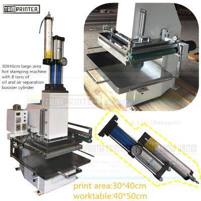 Tamprinter 3 tons hot stamping machine with AirTAC air-liquid booster cylinder