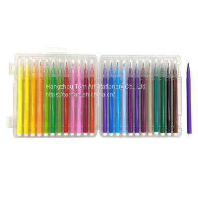 Factory custom 12 24 colors water color brush soft felt tipped calligraphy art markers water color brush pen set