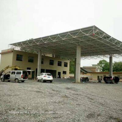 ShanDong Cost of Gas Station Canopy Steel Structure
