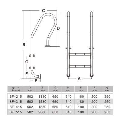 Wholesale Price Durable 304/316 Stainless Steel Pool Ladder 4 Steps Swimming Pool Ladder photo-6