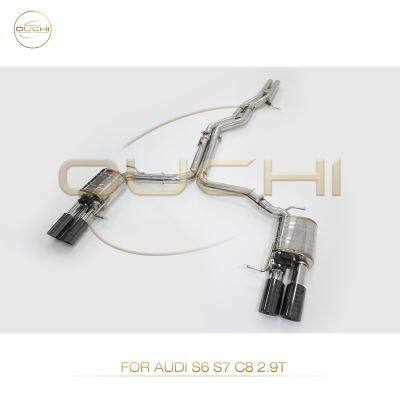 304 Stainless Steel Cat-Back Exhaust System for Audi S5 B9/Audi S6 S7 C8/S8 D4/SQ5 High Performance Exhaust Electronic Valve With Tips photo-2