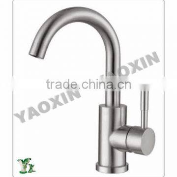 Bathroom Brushed Nickel Stainless Steel 304 Vessel Basin Sink Mixer Tap Faucet