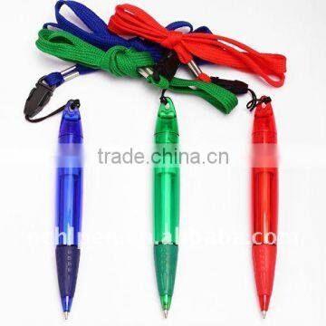 Hot Selling Valin Promotional plastic Ballpoint Pen with lanyard(vap-154)