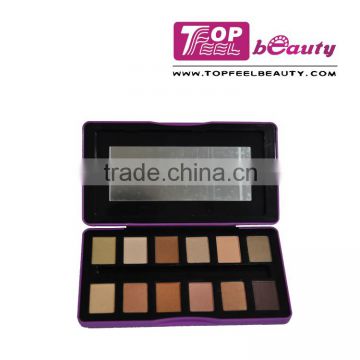 High quality! 12 color eyeshadow square shaped tin package