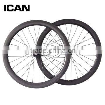 Tuleless carbon wheelset Disc hub wheels 50mm clincher road