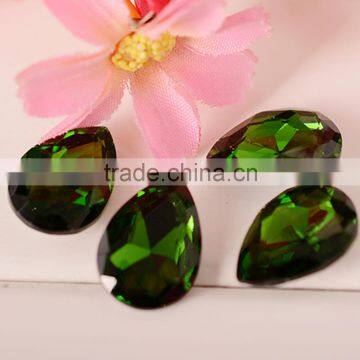 Wholesale Bling Bling droplet glass rhinestone, teardrop crystals, sew on galss rhinestone for cothing