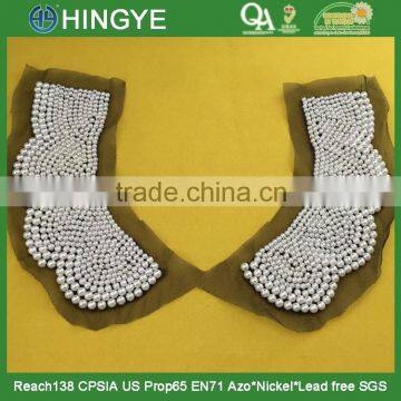 Wholesale Crochet Made White Pearl Beaded Neckline Collar for Garments photo-2