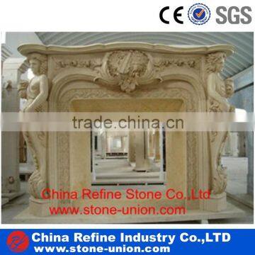 Sunny Beige marble fireplace