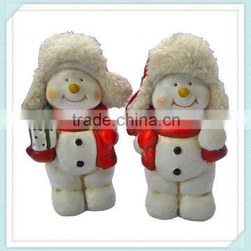 cute ceramic snowman with hats gift