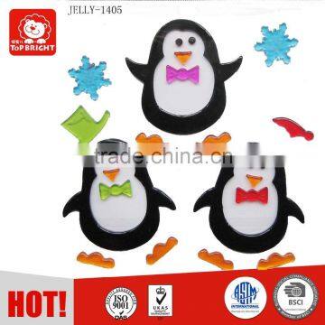 EN71 Gel Cling Gel Plastic Sticker TPR X'mas Decorative Penguin