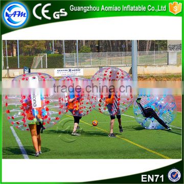 New style red/blue dot crazy inflatable bubble football,inflatable giant ball