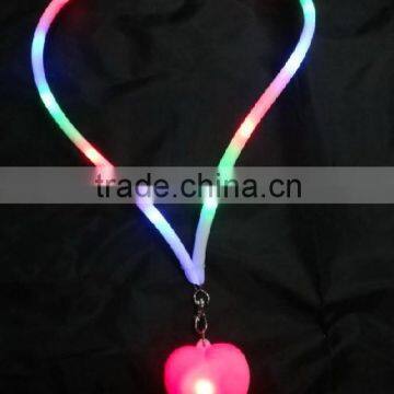 LED Flashing Heart Necklace with Plastic Lanyard cheap light up toys