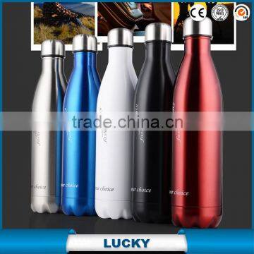 wholesale double wall Drinking Water Bottle Varnish Surface Sport Water Cola Swell Bottle