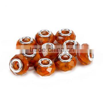 Hot Selling Facted Lampwork 10 pcs Orange Color Glass Beads Loose Beads