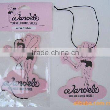 2013 Customized design Hanging car air freshener/scented paper with colorful logo