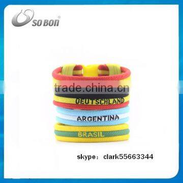 best selling wholesale bracelet country flag wristband for promotion