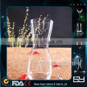 Hand Blown Glass Vases with Personized Decal for Home Decoration