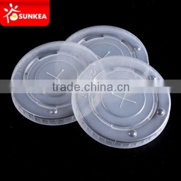 Translucent Plastic cold drinking cup lid with straws hole