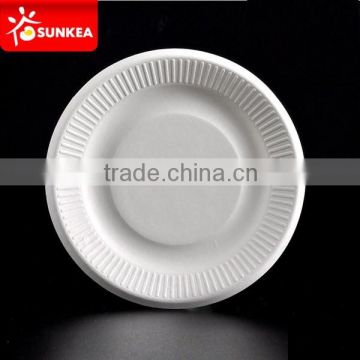 Green plant disposable sugarcane pulp plate