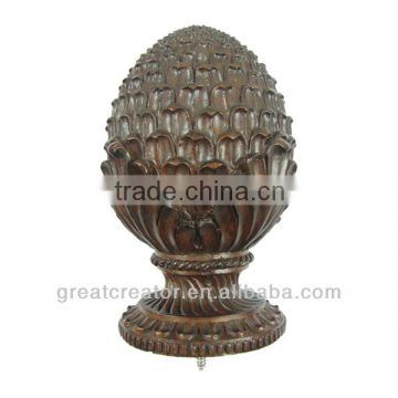 Cherry Wood Pineapple Curtain Rod Finial from China Home Decor Wholesale