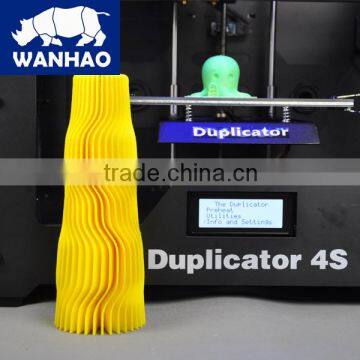 WANHAO 2016 upgraded D4S with double extruder in high performance and accuracy fed with 1.75mm PLA filaments