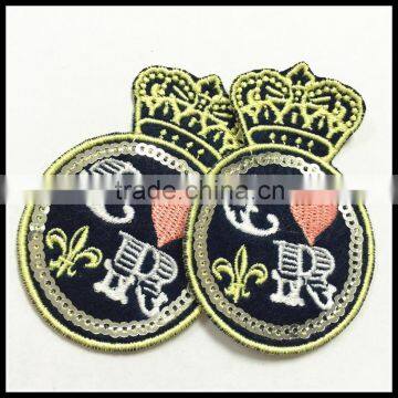 Crown Design Embroidered Badge With Sequin Patch for Women photo-2