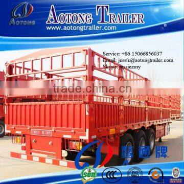 Semi trailer type and steel material 3 axle fencing animal transport semi trailer for sale