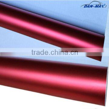 Removable pvc self-adhesive Chrome pearl metallic matte red chrome vinyl car wrap