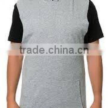 hotsale cheap men sleeveless hoody blank sleeveless hoodie/