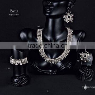 Ring Earring Bracelet Necklace Authentic Turkish Style Jewelry Set Made in Istanbul photo-2