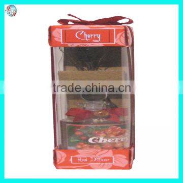 Cherry Fragrance Glass Bottle Reed Diffuser With Rattan Sticks