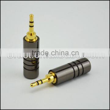 OEM Gold Plated 2.5mm 3 pole headphone plug stereo wire audio and video connectors for DIY jack adapter