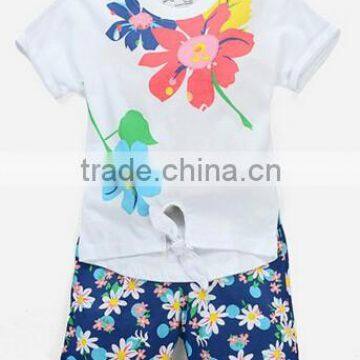 2015 summer cotton short sleeves kids clothing sets with top quality