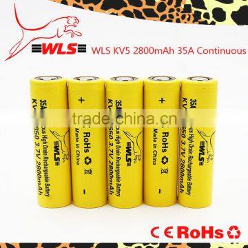 2015 Wholesale WLS 18650 3000mah 80A IMR batteries,WLS 35A/80Amp 18650 battery, WLS KV5 18650 for flashlight E-cigs/Vaping Mods