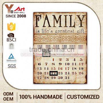 Manufacturers Interior Home Decoration Calendar Plaque Tombales Metal Craft Supplies