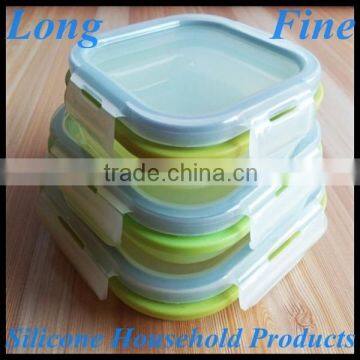 China Factory Made Collapsible Silicone Box for Lunch