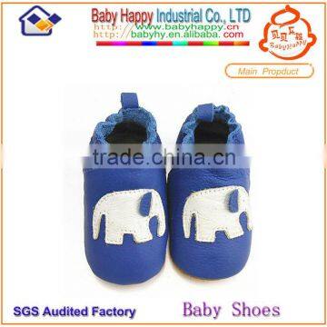 best selling navy blue elephant soft leather wholesale baby shoes