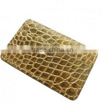 Crocodile leather card clip wallet SCRCW-004