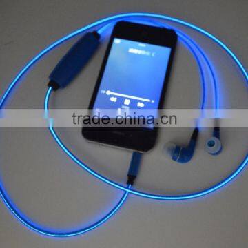Factory Supply EL Glowing Earphone With Mini Jack Micophone photo-4