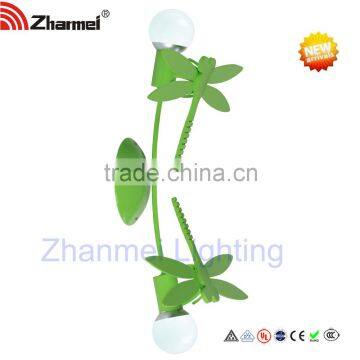 Modern Light Green Dragonfly Kids Wall Lamp